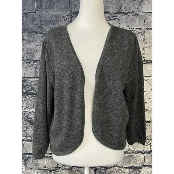 Eileen Fisher Sweater Womens Extra Large Black Merino Wool Ribbed Pullover Long - Picture 9 of 16